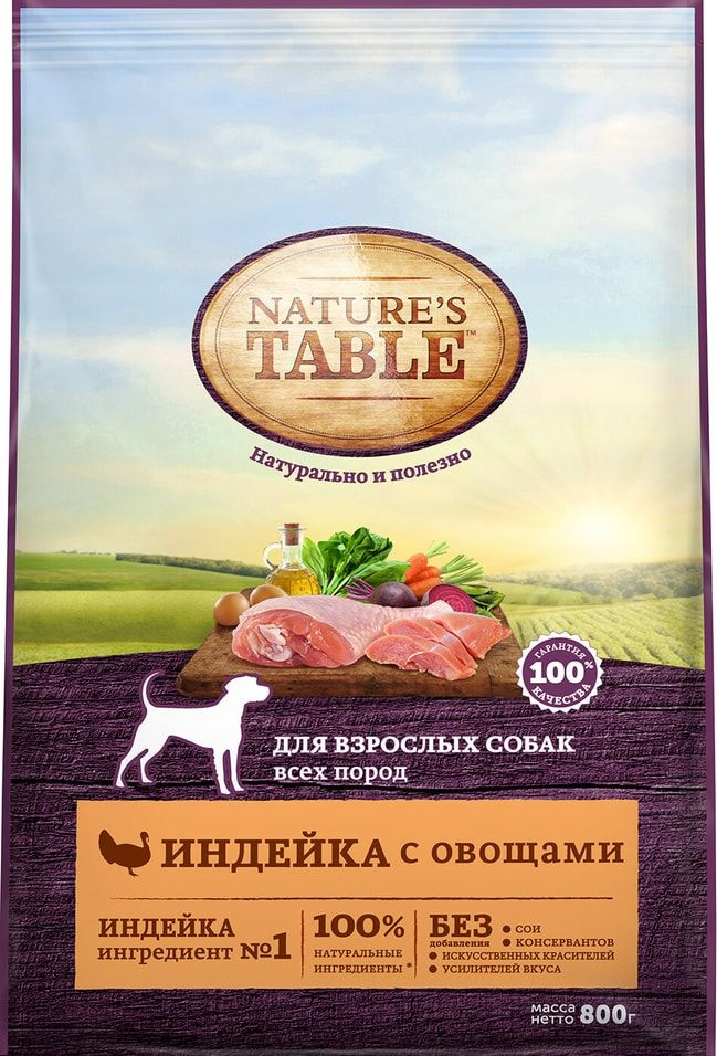 Сухой корм для собак Natures Table Индейка с овощами 800г - купить с ...