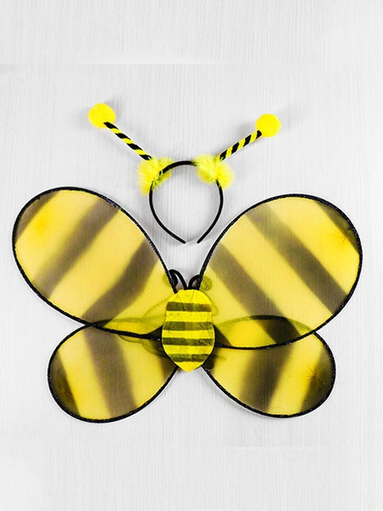 Карнавальный набор Пчела. Два предмета: крылья + ободок. Детский набор для праздника или утренника  #1
