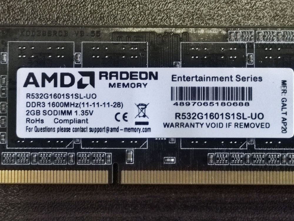 AMD Оперативная память R532G1601S1SL-UO 1x2 ГБ (R532G1601S1SL-U) #1