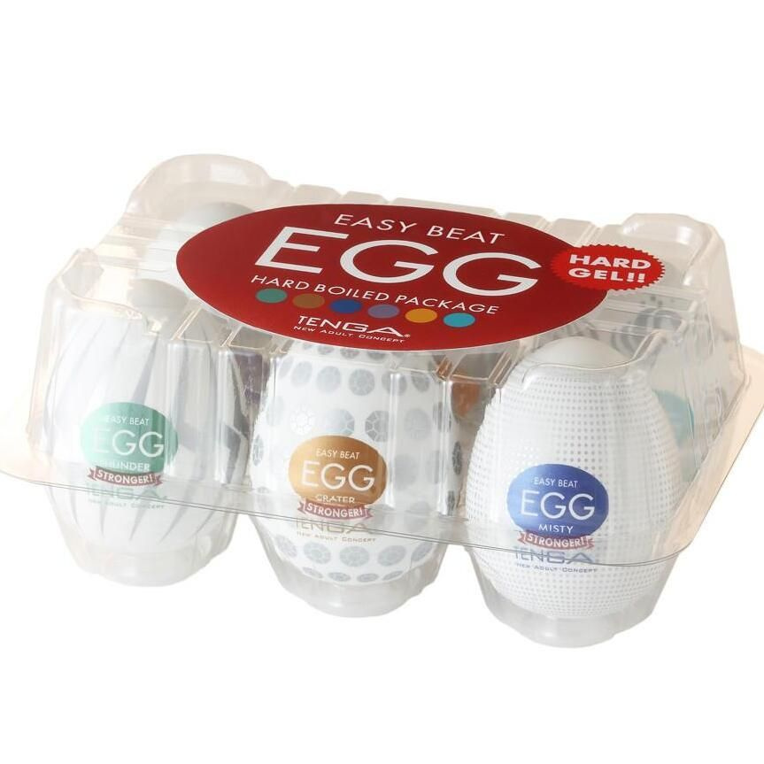 Мастурбатор TENGA EGG - II набор из 6 одноразовых рельефных стимуляторов яйцо тенга с пробником лубриканта #1