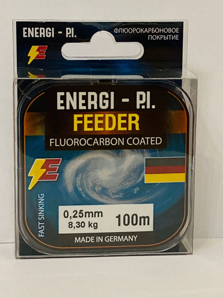 Леска рыболовная, монофильная FEEDER Fluorocarbon coated, 100 м; 0.25 мм ENERGI-P.I.  #1