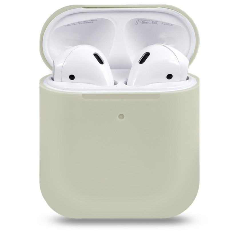 Ультратонкий силиконовый чехол для наушников Apple AirPods 1, 2 / Эпл Аирподс 1 и 2 / каменный  #1