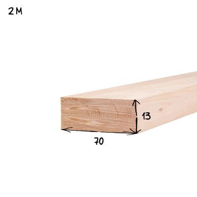 Рейка деревянная сухая строганная 13х70х2000 мм 4 шт #1