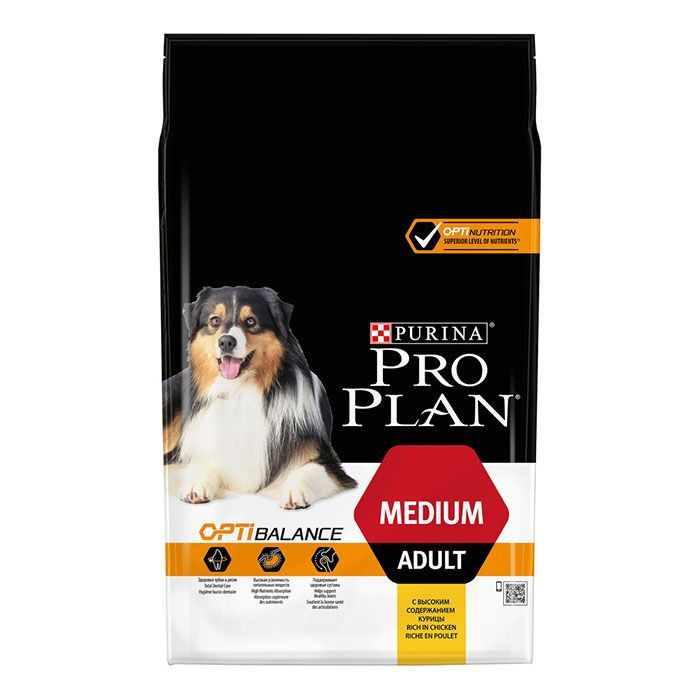 Сухой корм Pro Plan для взрослых собак средних пород, с высоким содержанием курицы 3 кг.  #1