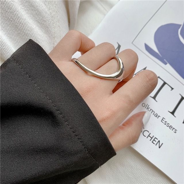 Кольцо женское, сложное на 2 пальца, минимализм от NIstyle серебро  #1