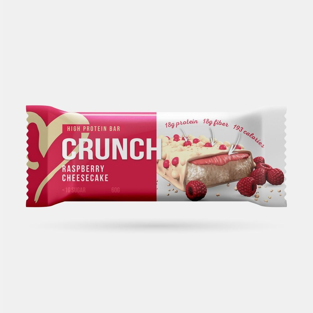 Батончик протеиновый BootyBar Crunch со вкусом малиновый чизкейк, 60г x4 штуки  #1