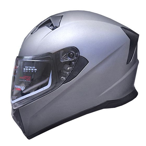Интеграл мото шлем матовый серый металлик AIM JK320 SOLID L(59-60) c солнцезащитными очками-визором  #1