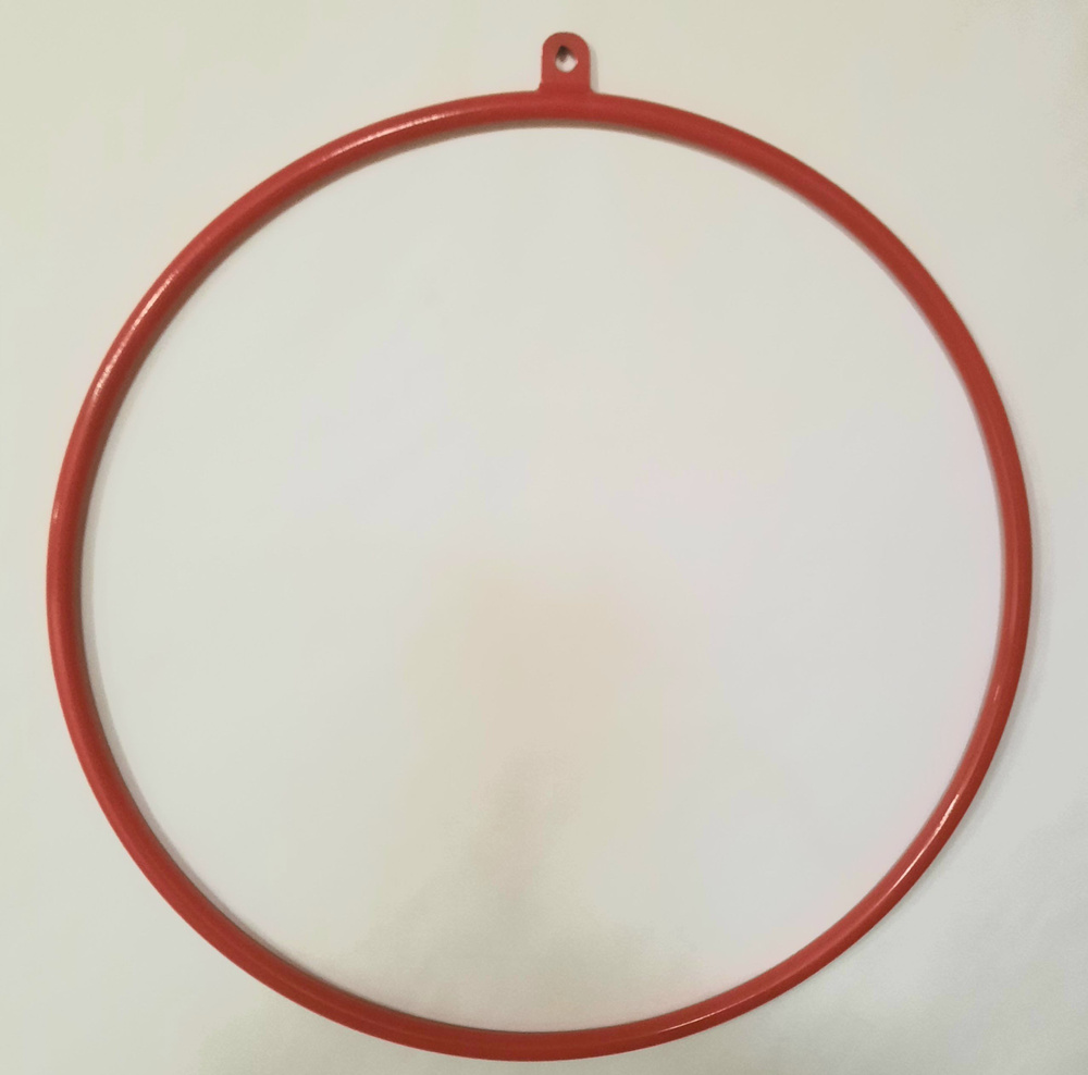 Кольцо для воздушной гимнастики металлическое, диаметр 85 см. С подвесом (петля). Цвет красный.  #1