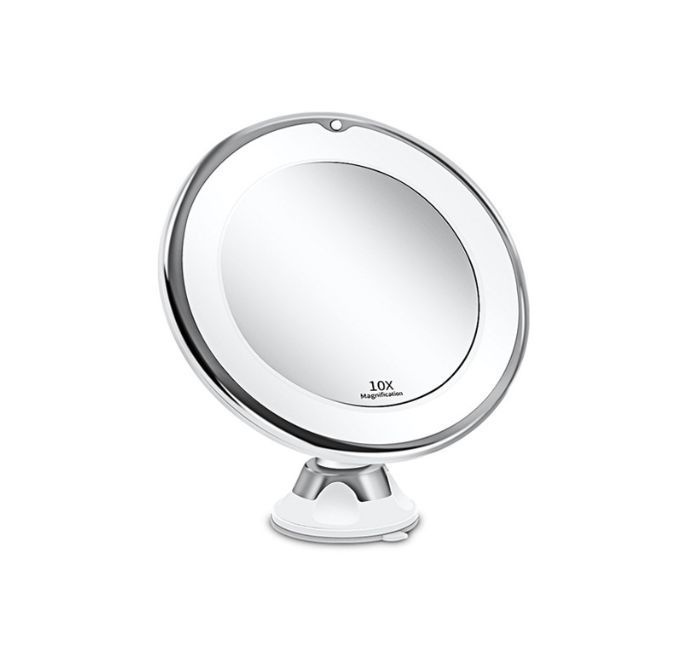 Увеличительное Х10 косметическое настольное зеркало с подсветкой и лампочками для макияжа на подставке #1