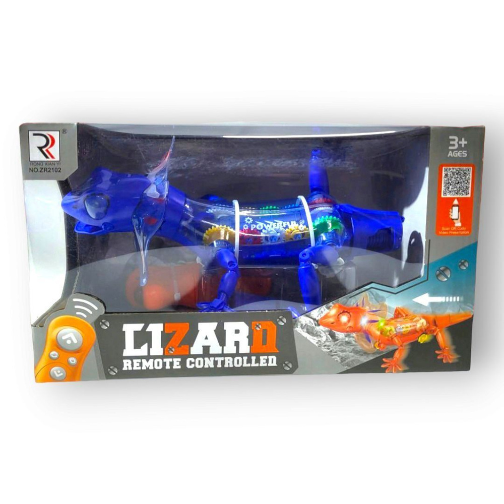 Радиоуправляемая игрушка, ящерица, развивающие игрушки от 3 лет, с шестеренками, свет и звук  #1
