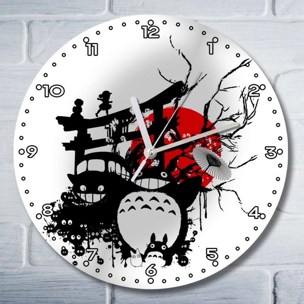 Настенные часы УФ "аниме Хаяо Миядзаки (ходячий замок, унесенные призраками, мононоке, тоторо) - 5394" #1