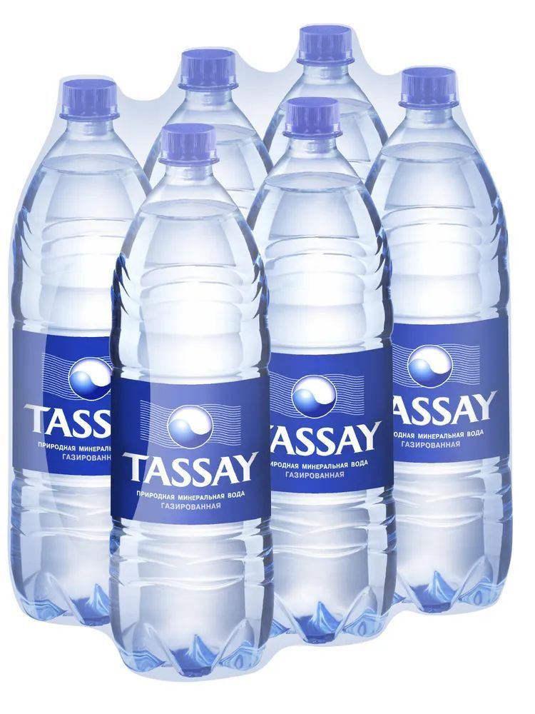 Вода питьевая TASSAY (Тассай), газированная, 1 л х 6 шт, ПЭТ #1