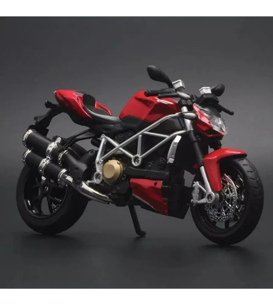 Модель коллекционная мотоцикла Ducati Fighter S V4, масштаб 1:12, 18 см, инерционный, металлический, #1