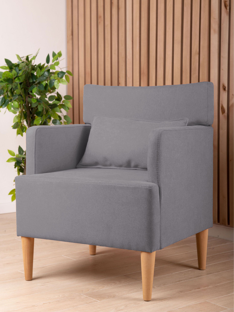 Кресло MONOFIX КИУС, микровелюр серый (№17), 63х60х80 см (ШхГхВ) #1