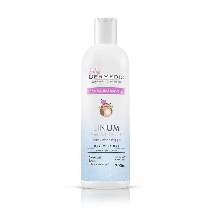 Dermedic Emolient Linum Baby Очищающий крем-гель с 1 дня жизни, 200 мл 1 шт  #1