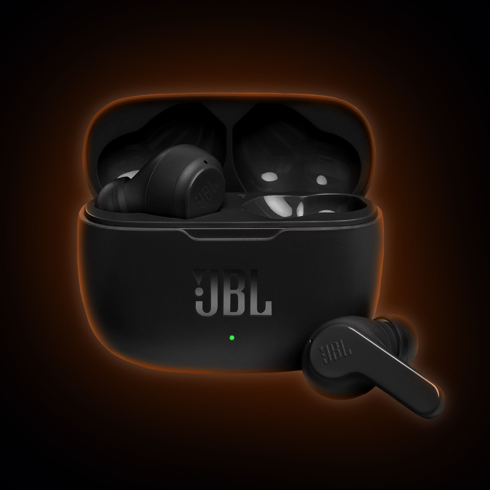 JBL Наушники беспроводные с микрофоном JBL Wave 200TWS, USB Type-C, черный  #1