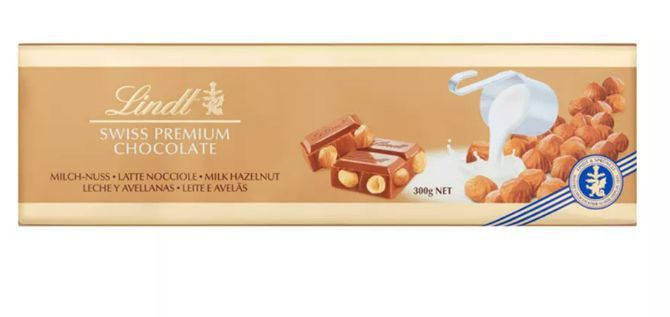 Шоколад Lindt молочный Gold с цельным фундуком "Lindt & Sprungli (Schweiz) AG" 300 г Швейцария  #1