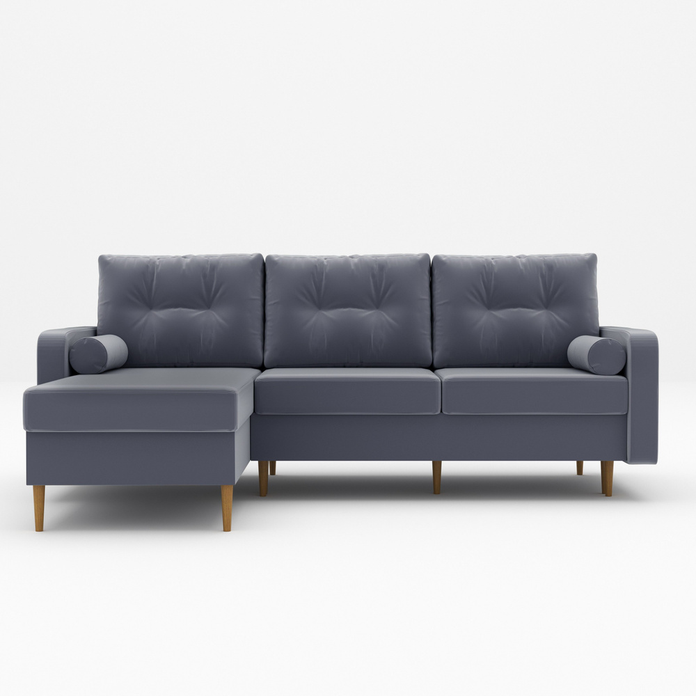 Угловой диван на ножках Дэйо, правый угол, еврокнижка тик-так, с ящиком ...