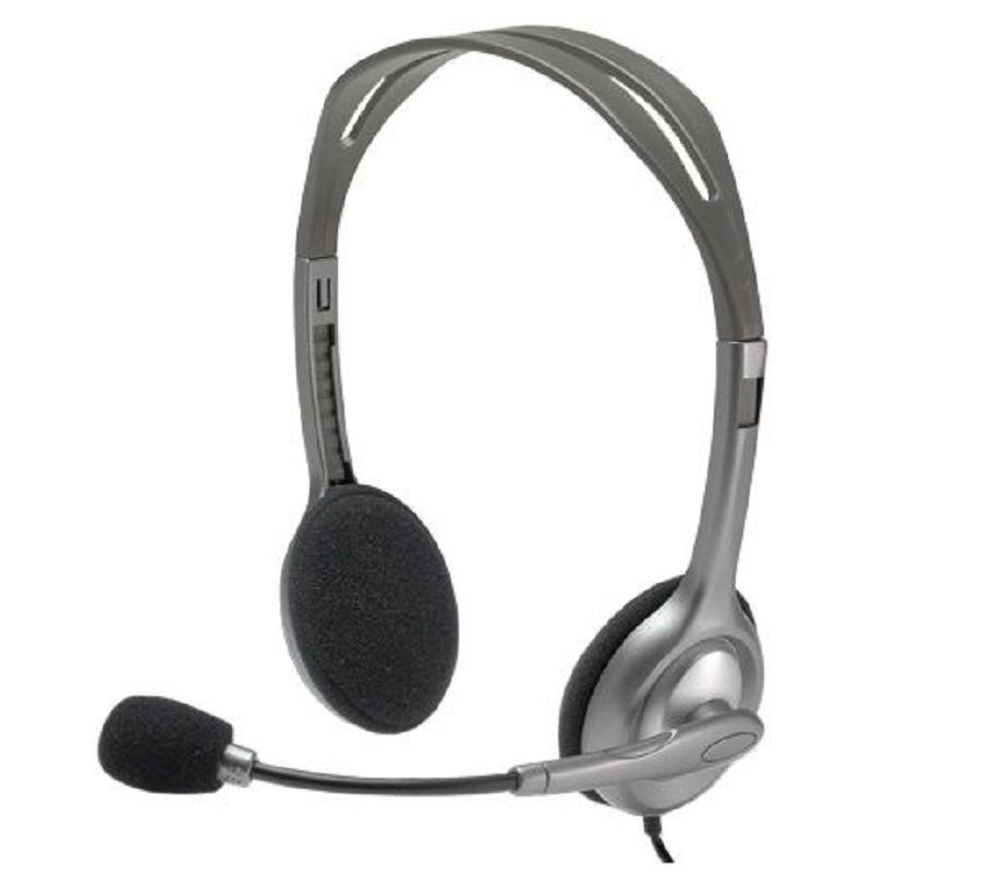 Logitech Наушники проводные с микрофоном H110, 3.5 мм, черный, серый  #1