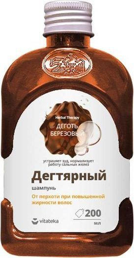 Vitateka / Витатека Дегтярный Шампунь для волос с повышенной жирностью мужской и женский 200мл / дерматологическое #1
