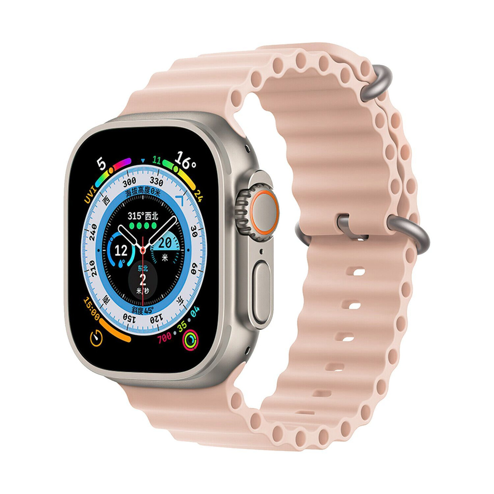 Волновой силиконовый ремешок для Apple Watch 1-8 38мм,40мм,41мм, розовый, 0001-06-3-38  #1