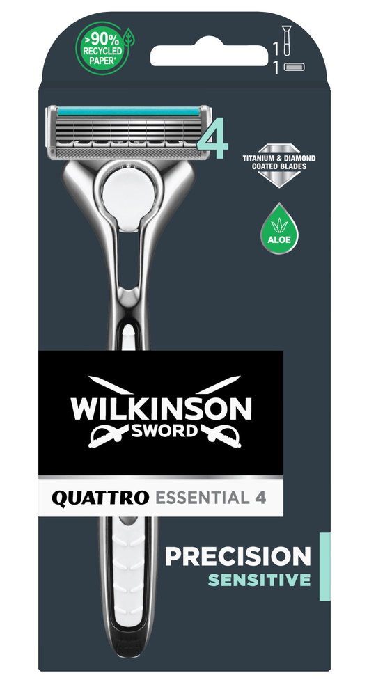 Wilkinson Sword / Schick Quattro Essential Precision Sensitive / Бритвенный станок с 1 сменной кассетой #1