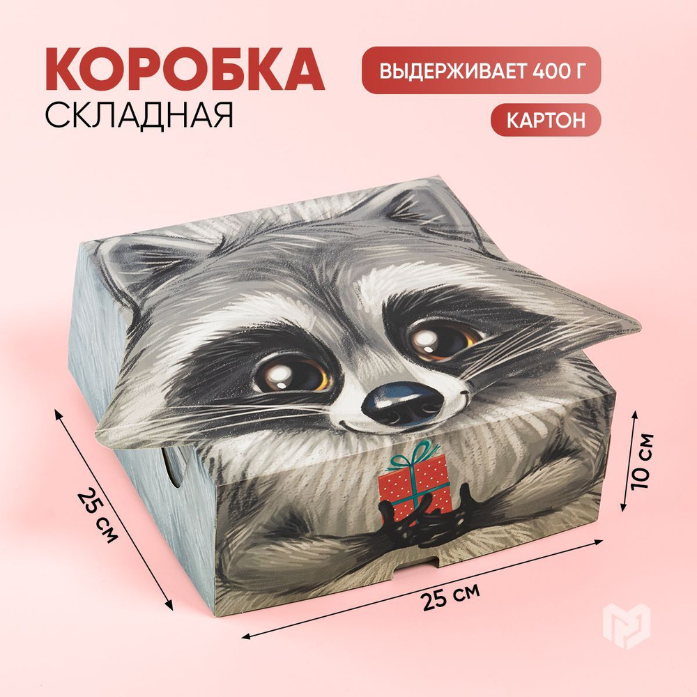 Коробка подарочная "Енотик", 25 х 25 х 10 см #1