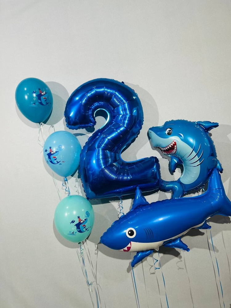 Шары гелевые Акулы с шариками гелиевыми на день рождения - купить в ...