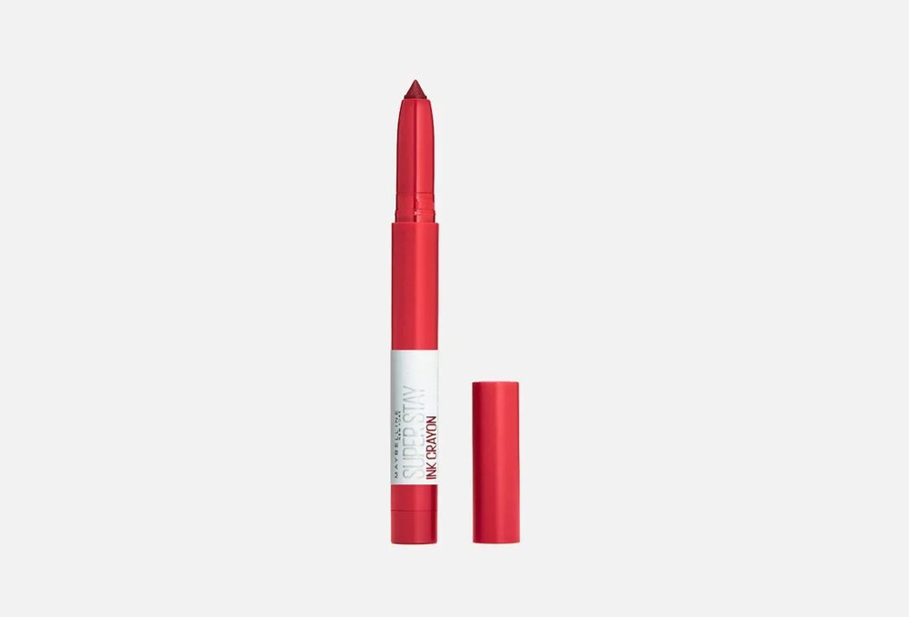MAYBELLINE NEW YORK Суперстойкая помада-стик для губ Superstay Ink Crayon, 50, красный, Владей своей #1