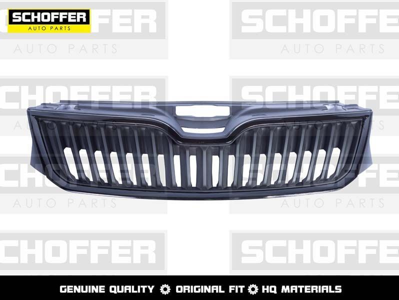 Решетка радиатора черная с молдингом для Skoda Rapid 2012-2020 / Шкода ...