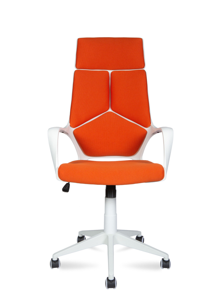 Norden Компьютерное кресло IQ белый пластик /оранжевая ткань  #1