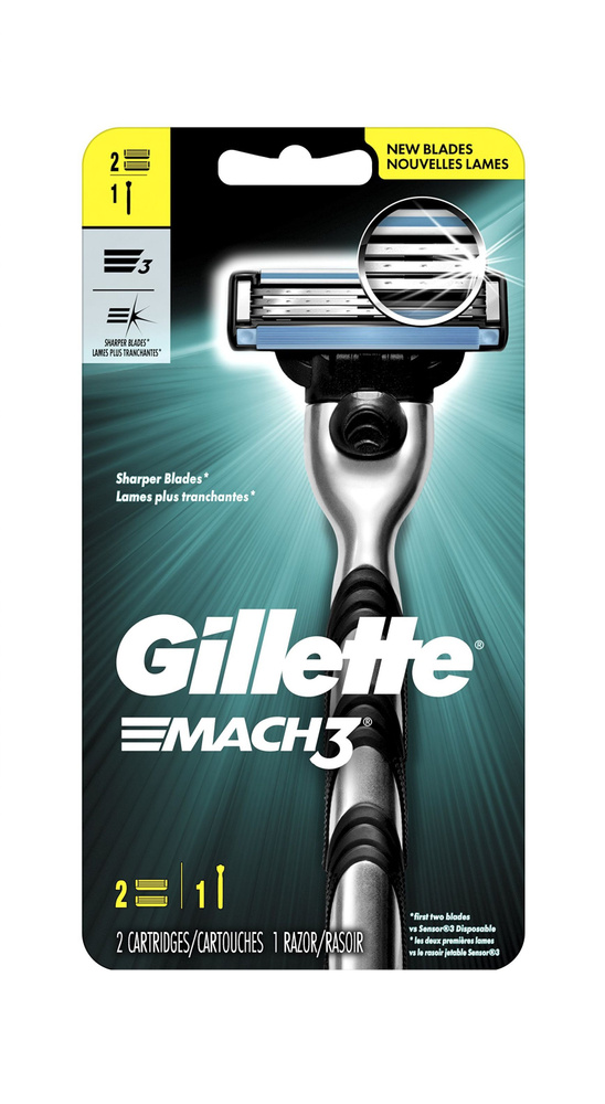 Gillette Mach 3 Бритвенный станок ( ручка+2 кассеты) Джилет Мак 3 Станок для бритья с Лезвиями прочнее #1