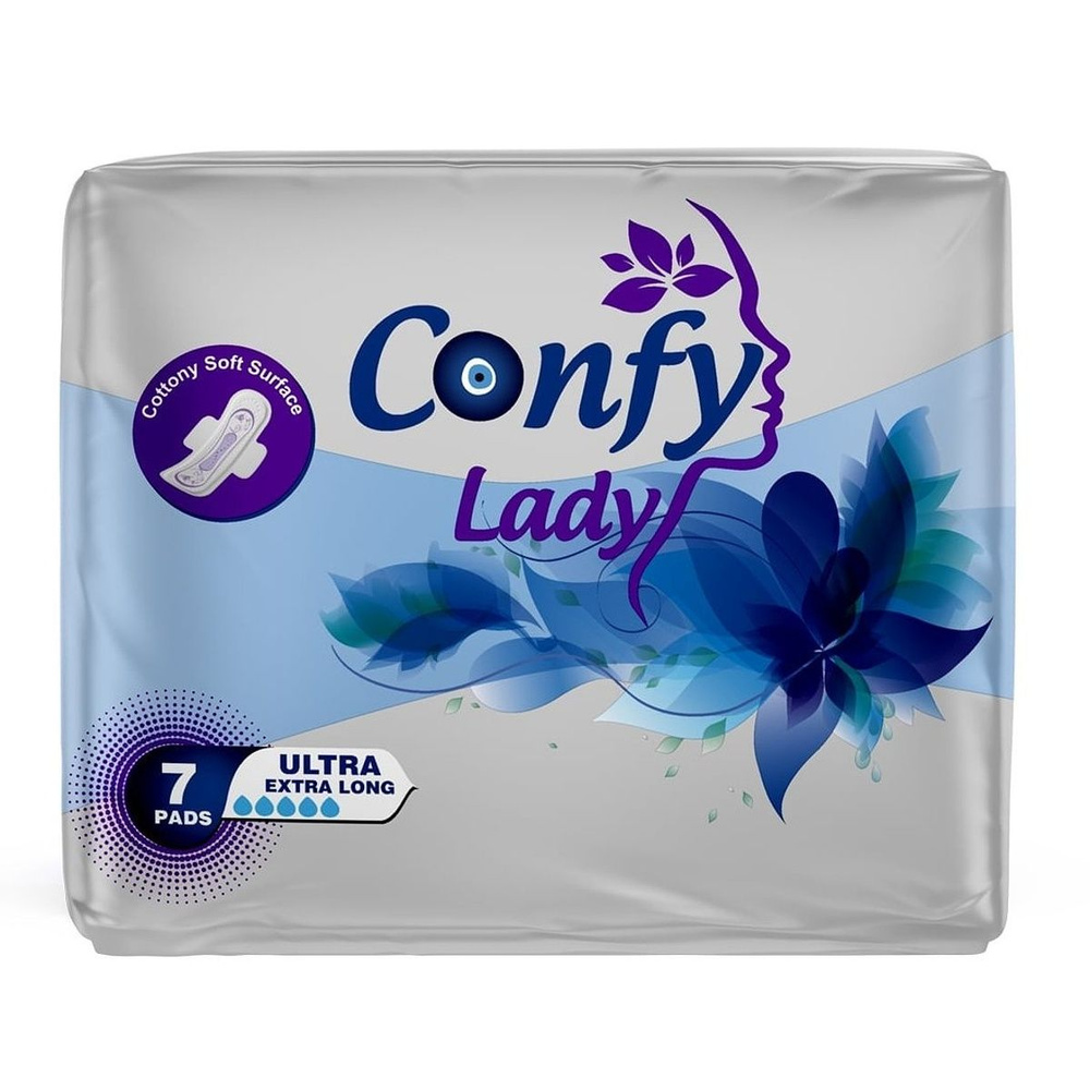 Гигиенические женские прокладки CONFY Lady, ULTRA EXTRALONG, 7 шт #1