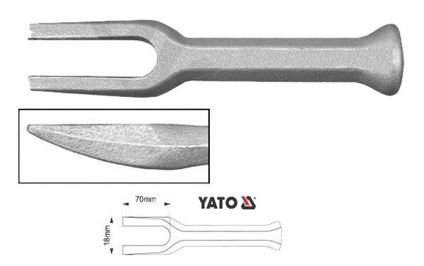 Съемник рулевых тяг ударного типа вилка 200мм Yato YT0615 #1