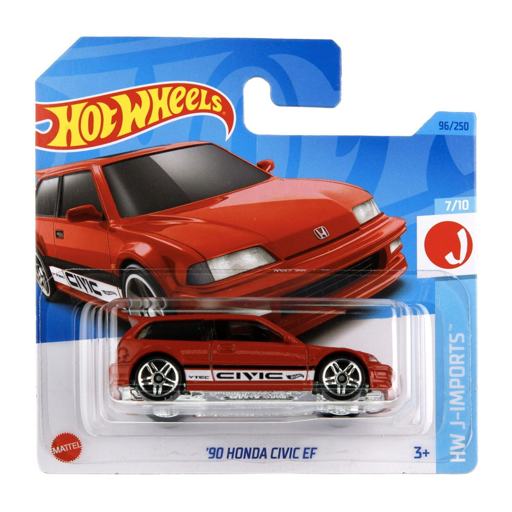 Машинка Hot wheels базовая коллекция в дисплее 90 HONDA CIVIC EF #1