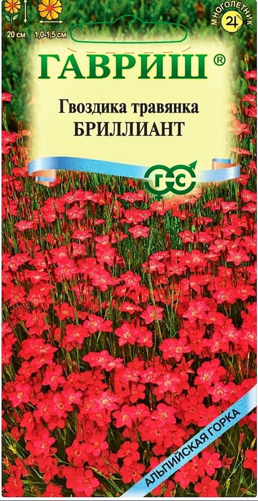 Гвоздика травянка Бриллиант, 1 пакет, семена 0,05 гр, Гавриш  #1