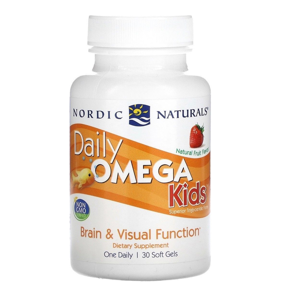 Nordic Naturals, Daily Omega Kids, со вкусом натуральных фруктов, 30 капсул  #1