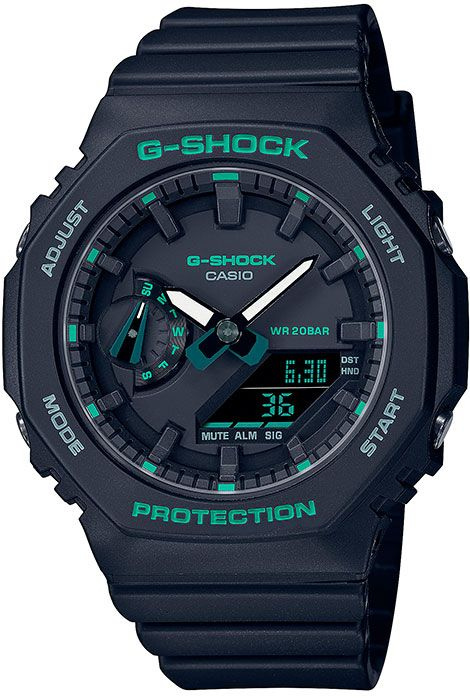 Противоударные женские наручные часы Casio G-Shock GMA-S2100GA-1A с подсветкой, будильником и секундомером #1