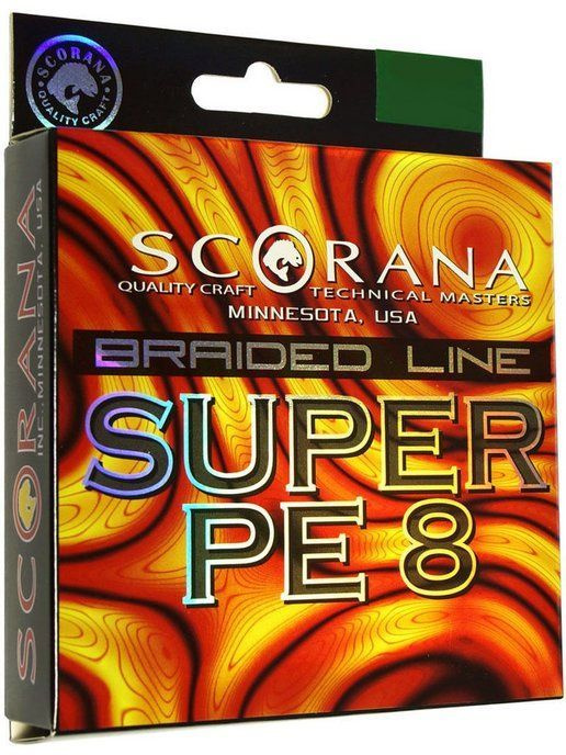 Шнур плетеный Scorana SUPER PE 8 green (темн.-зел.), 150m 0,40 мм/32,4 кг #1