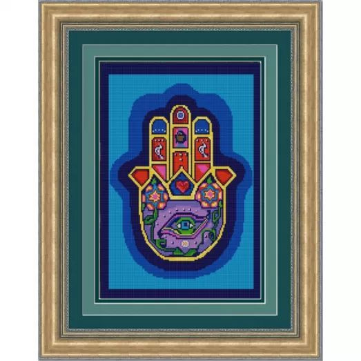 Схема на ткани для вышивания бисером фирмы конек "Хамса"(Рука Бога) НИК 9682.  #1
