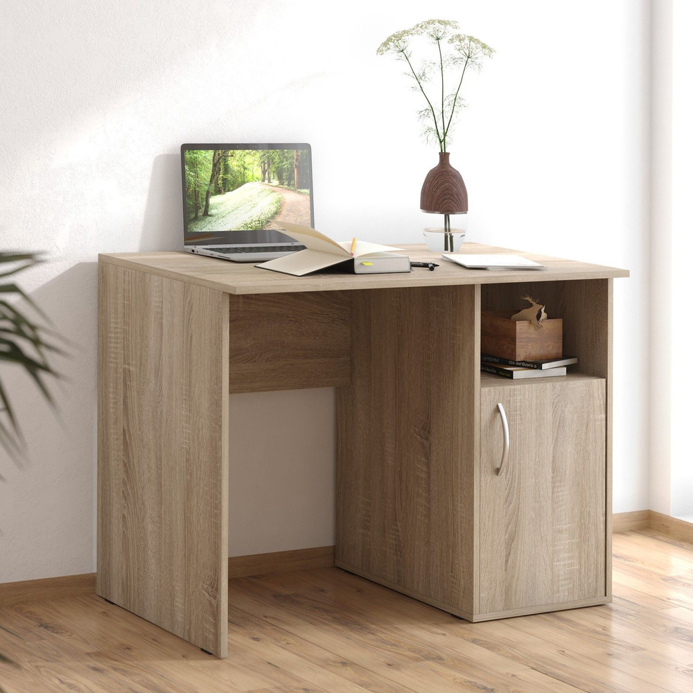 Компьютерный стол с тумбой / письменный стол SKYLAND COMP CD.1059, дуб сонома, 100х60х75 см  #1
