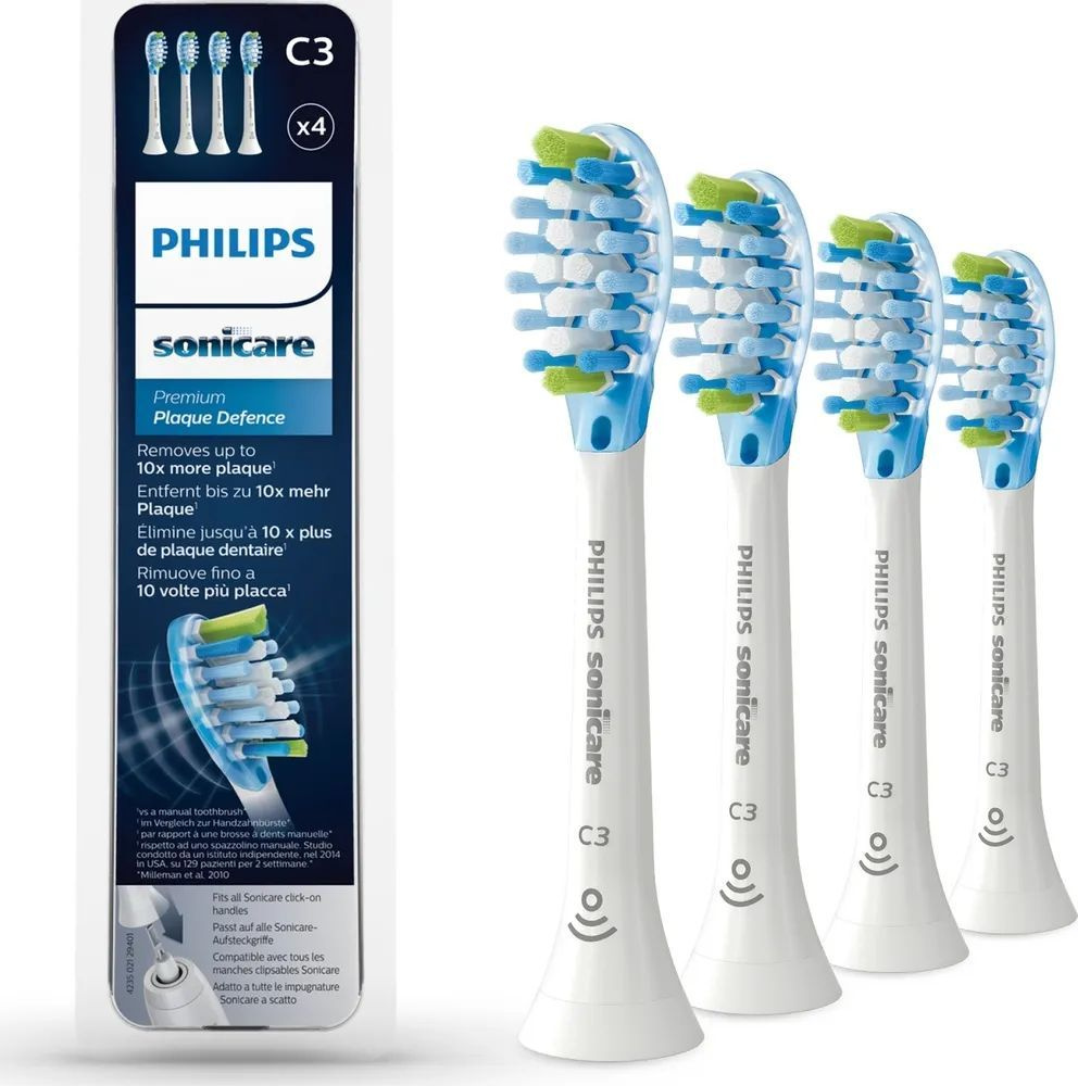 Насадки для электрической зубной щетки Philips Sonicare C3 Premium Plaque Defense HX9044/17, для эффективного #1