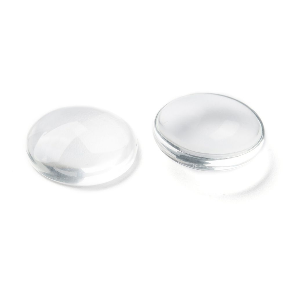 Кабошоны стеклянные круглые, 20 шт., прозрачный, 20х5.5 мм #1