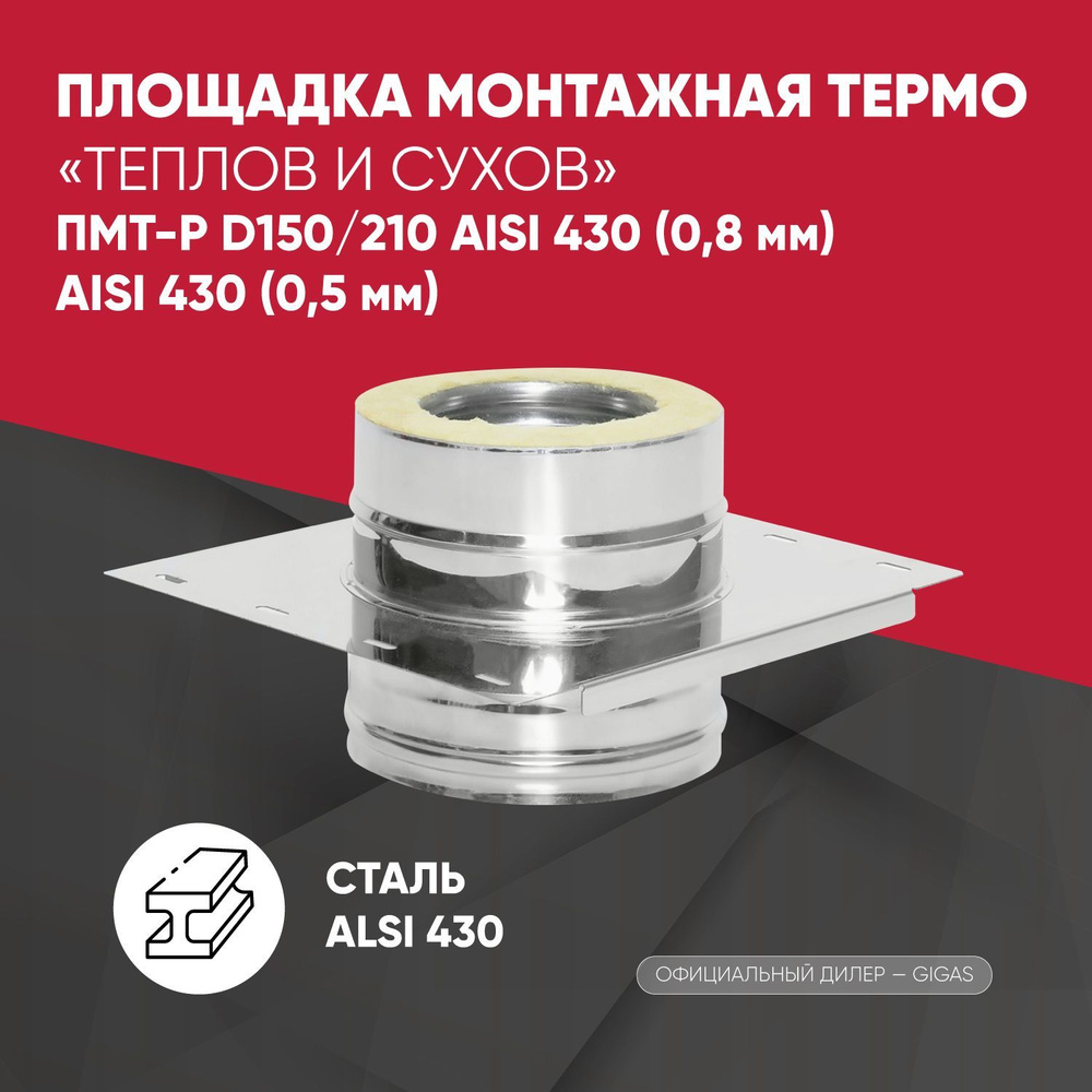 Площадка монтажная Термо ПМТ-Р D150/210 AISI 430 (0,8 мм)/AISI 430 (0,5 мм)ТиС  #1