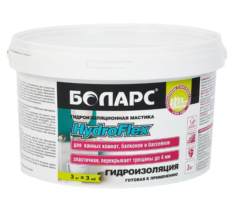 Гидроизоляция полимерная Боларс HydroFlex 3 кг #1