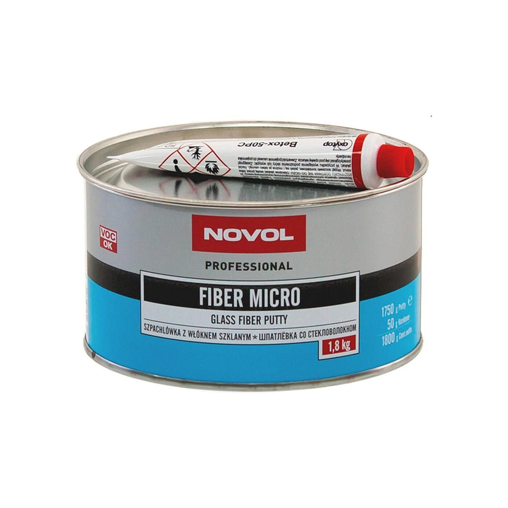 Шпатлевка автомобильная со стекловолокном Novol Fiber Micro Glass Putty (микростекловолокно) 1,8 кг. #1