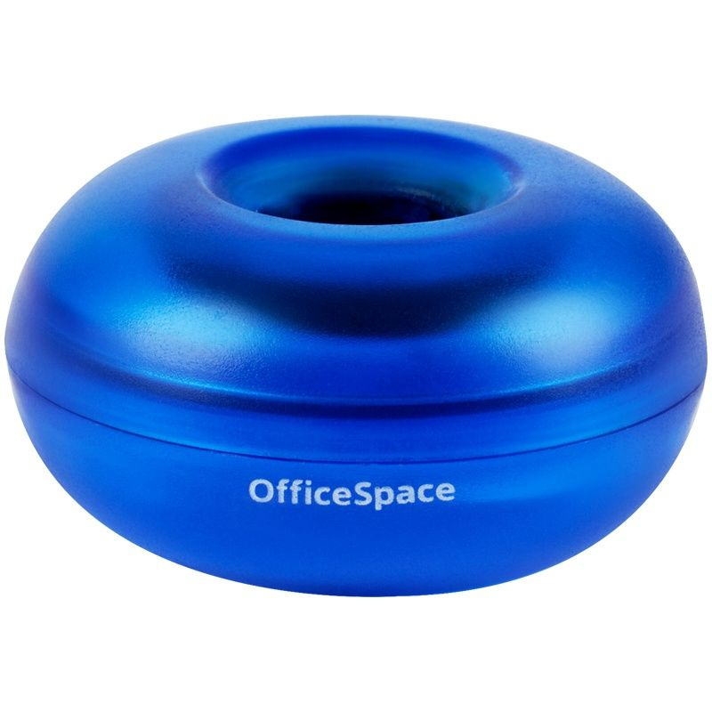 Скрепочница магнитная OfficeSpace без скрепок, тонированная синяя, картонная коробка (331461)  #1