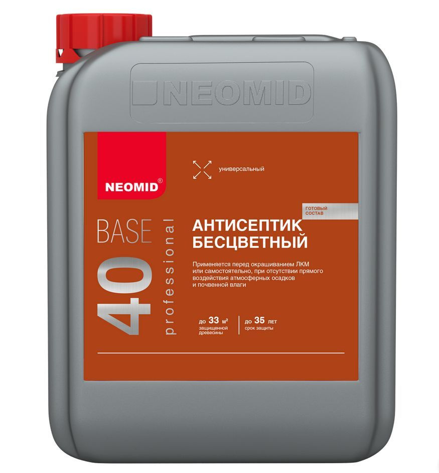 Строительный антисептик универсальный Neomid Base 40 бесцветный 5 л  #1