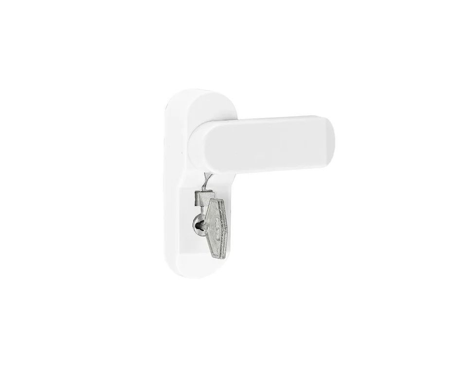 Блокиратор открывания окна INTERNIKA флажковый с ключом белый RAL 9016  #1