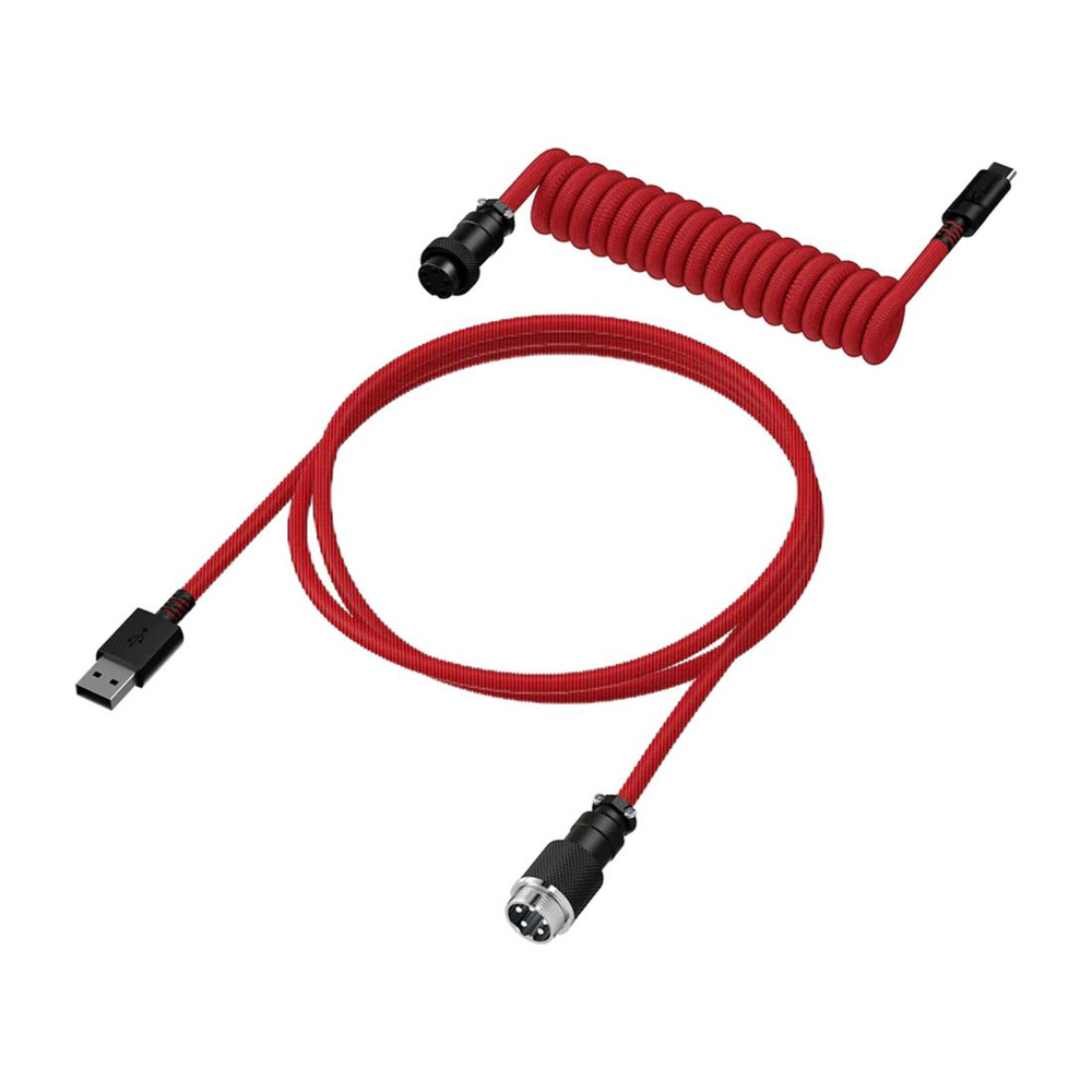 HyperX Игровая клавиатура Провод для механической клавиатуры HyperX USB-C Coiled Cable Red-Black 6J677AA #1